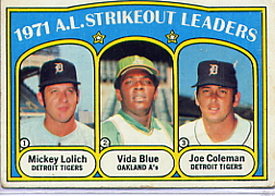 1972 Topps Baseball Cards      096      Mickey Lolich/Vida Blue/Joe Coleman LL